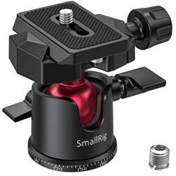 SmallRig Mini Ball Head, Tripod Head Camera 360° Panoramic with 1/4" Screw 3/8" Thread Mount and Arca-Type QR Plate Metal Ball Joint for Monopod, DSLR, Phone, Gopro, Max Load 4.4lbs/2kg - BUT2665