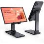 Cell Phond Holder Stand for Desk, Height Adjustable iPad Stand for Video conferencing, Foldable & Portable Desktop Phone Cradle, Compatible with iPhone 11 Pro Xs XR 8 X, Samsung A20 S10, iPad Pro 11