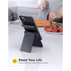 Lamicall Adjustable Cell Phone Stand - Foldable Portable Holder Cradle for Desk, Desktop Charging Dock Compatible with iPhone 11 Pro XS Max XR X 8 7 6S Plus Galaxy S10 S9 S8 Smartphones Black