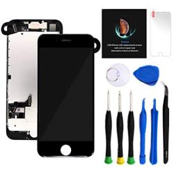 Keytas Compatible with iPhone 7 Plus Screen Replacement Kit Black 5.5" LCD for iPhone 7 Plus 3D Touch Screen Digitizer Full Assembly with Front Camera+ Earpiece+ Tools Kit+ Screen Protector (Black)