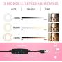 Samuyang 10" Selfie Ring Light with Tripod Stand & Phone Holder,Mini Desktop LED Portable Dimmible Makeup Ringlight for Photography, Pictures,Live Stream, YouTube Video, Shooting,TikTok
