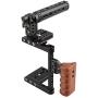 CAMVATE DSLR Camera Cage Top Handle Wood Grip for Canon Nikon Sony Panasonnic