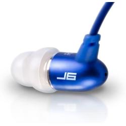 JLab Audio J6 High Fidelity Metal Ergonomic Earbuds Style Headphones, Guaranteed for Life - Sapphire Blue