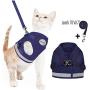 GAUTERF Kitten and Puppy Universal Harness with Leash Set, Escape Proof Cat Harnesses-Adjustable Reflective Soft Mesh Corduroy Small Dog Harnesses-Best Pet Supplies