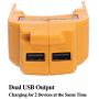 USB Power Source DCB090 for DEWALT 14.4V 18V/20V Max Li-ion Battery Charging Adapter for Mobile Phone Speaker Power Supply LPD