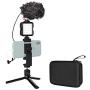 Smartphone Microphone Filmmaker Shotgun Mic Video Recording with Metal Tripod, Built-in Battery LED Light, Phone Holder Storage Case Vlogging Vlog YouTube for iPhone 7 8 X XR 11 Pro Max Samsung Huawei