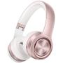 Picun P26 Bluetooth Headphones Over Ear 40H Playtime Hi-Fi Stereo Wireless Headphones Girl Deep Bass Foldable Wired/Wireless/TF for Phone/TV Bluetooth 5.0 Wireless Earphones with Mic Women (Rose Gold)
