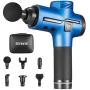 Muscle Massager, Electric Handheld Percussion Massager Gun for Deep Tissue and Fascia Soreness Relief, Rechargeable Cordless Drill Massager with 6 Attachments and Portable Carrying Case - Blue