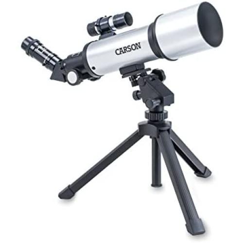 Carson Sky Chaser 70mm Refractor Beginner Telescope with Tabletop Tripod For Kids and Adults with Magnification up to 133.5x for Astronomy and Terrestrial Viewing (SC-450)