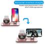 180°Rotation Phone Charger Stand Holder，3in1 Charger Dock, Charging Stand for iPhone/Apple Watch/Airpods/ipad and Most Smartphones (Rose Gold)