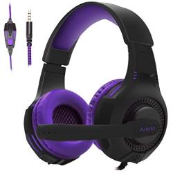 PS4 Gaming Headset Headphone for PC/Laptop/Xbox One with Microphone AH68 Purple