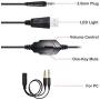 TURN RAISE 3.5mm Stereo Gaming Headset for Xbox one PS4 PC, Surround Sound Over-Ear Headphones with Noise Cancelling Mic, LED Lights, Volume Control Gamer Headset for Laptop, Tablet, iPad, Smartphones
