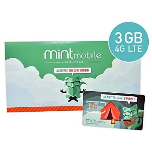 $15/Month Mint Mobile Wireless Plan | 3GB of 4G LTE Data + Unlimited Talk & Text for 3 Months (3-in-1 GSM SIM Card)