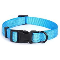 Mile High Life Dog Collar | Nylon with Reflective Three 3M Straps | Lime Green Hot Blue Pink Purple Red