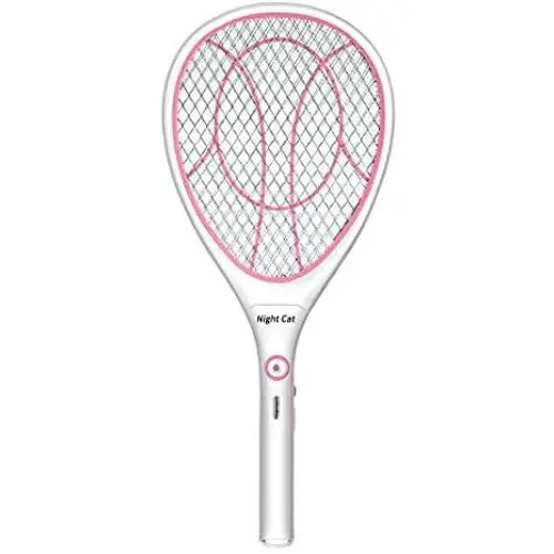 Night Cat Bug Zapper Racket Electric Fly Swatter Racquet Electronic Mosquito Killer with USB Charging LED Lighting Double Layer Protection Detachable Handle Night Cat Bug Zapper Racket Electric Fly Swatter Racquet Electronic Mosquito Killer with USB Charging LED Lighting Double Layer Protection Detachable Handle