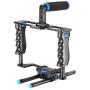 Neewer Aluminum Alloy Camera Video Cage Film Movie Making Kit include:(1)Video Cage(1)Top Handle Grip(2)15mm Rod for DSLR Cameras Such as Canon 5D mark II III 700D 650D Nikon D7200 Pentax Sony Olympus