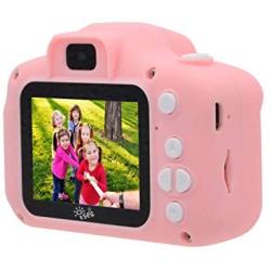 I-SEE Kids Camera, Digital Video Mini Camera, Soft Silicone Mini Learning Toy Cameras, Rechargeable Children Duo Selfie Camera for Age 4 5 6 7 8 9 10 Years Old Boys Girls, Pink