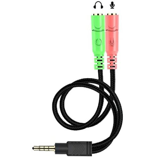 ENVEL 3.5mm Jack Cable Headset Adapter Kit CTIA for Laptop,Mac,PS4,Smartphone,Xbox One,Tablet Earphone with Headphone/Microphone Simultaneously Y Splitter Audio 2 Female to 1 Male