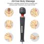 CHARMING 10 Speeds Wired Powerful Handheld Wand Massager with Strong Vibration, Personal Therapy Massager for Sports Recovery, Muscle Aches, Body Pain (Black)