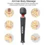 CHARMING 10 Speeds Wired Powerful Handheld Wand Massager with Strong Vibration, Personal Therapy Massager for Sports Recovery, Muscle Aches, Body Pain (Black)
