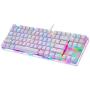 MOTOSPEED Gaming Mechanical Keyboard RGB Rainbow Backlit Transparent Bottom Anti-ghosting 87 Keys, Illuminated USB Gaming Keyboard for Mac/PC/Laptop Blue Switches