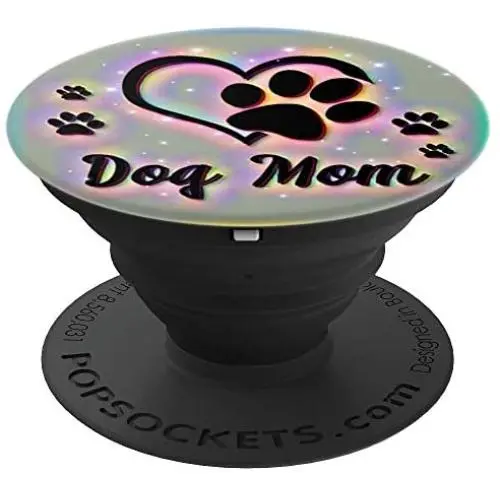 Dog Mom Gift Cute Dog Paw Print Heart Black Rainbow PopSockets Grip and Stand for Phones and Tablets Dog Mom Gift Cute Dog Paw Print Heart Black Rainbow PopSockets Grip and Stand for Phones and Tablets