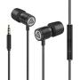 Wired Earbuds - LUDOS Ultra in Ear Headphones with Microphone, Earphones with Mic and Volume Control, Memory Foam, Reinforced Cable, Bass Compatible with iPhone, Apple, iPad, Computer, Laptop, PC