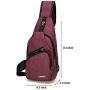 Mens Womens Sling Chest Shoulder Bag Outdoor Travel Crossbody Backpack with USB Charging Port