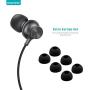 Wired Earbuds with Microphone, Overtime in-Ear Headphones with Pure Sound, Ear Buds with Mic, Earphones for iPhone 6/6s Plus/5s/SE, Galaxy, Android Smartphones, Tablets - Black