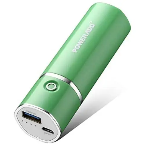 [Upgraded] POWERADD Slim 2 Most Compact 5000mAh External Battery 2.1A Ouput Portable Charger with Smart Charge for iPhones, iPad, Samsung Galaxy, HTC and More (D-Green)