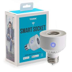 NSi Industries TORK WFIS1 Smart Socket - Indoor Standard Wi-Fi Screw-Based Lighting Socket - Works with Amazon Alexa and Google Assistant - Remote Access with Smartphone/Tablet App - No Hub Required