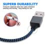 iPhone Charger, Sundix 3Pack 10ft Lightning Cable iPhone Charger Cable Nylon Braided Charging Cord Compatible iPhone XR XS XSMax X 8 8 Plus 7 7 Plus 6 6s Plus SE 5 5s 5c iPad iPod? (Blue)
