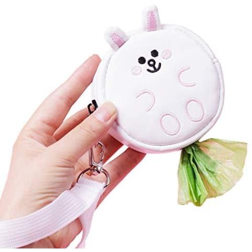 ODD PET Line Friends - Dog Poop Bag Holder – Dispenser – Hangs to Any Leash – Perfect Size & Design