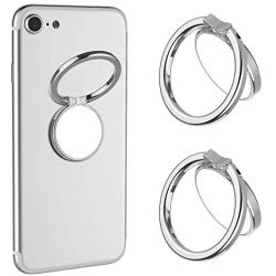 VASIVO Smart Phone Finger Ring Holder Mirror Series Stylish 360°Rotation 180°Flip Ring Stand Grip Mount for iPhone 7/7 Plus, Galaxy S8/S8 Plus and Other Smartphones (Silver 2 Pack)