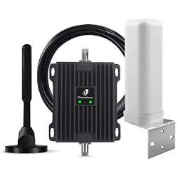 Cell Phone Signal Booster for RV, Motorhome, Camper, Cabin, Trailer and Boat - Dual Band 12/13/17 700Mhz Mobile Cellular Repeater Kit Boosts 4G Data and Volte for Multiple Users.