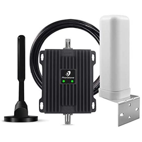 Cell Phone Signal Booster for RV, Motorhome, Camper, Cabin, Trailer and Boat - Dual Band 12/13/17 700Mhz Mobile Cellular Repeater Kit Boosts 4G Data and Volte for Multiple Users.
