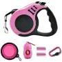 PETIMP STORE Pink Retractable Dog Leash 16ft with Dog Waste Bag Dispenser Dog Bowl for Small Medium Dog (6 PCs) PETIMP STORE Pink Retractable Dog Leash 16ft with Dog Waste Bag Dispenser Dog Bowl for Small Medium Dog (6 PCs)
