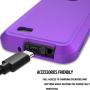 AMENQ Case for LG Aristo 2/LG Aristo 3/LG Tribute Empire/LG Tribute Dynasty/LG Rebel 3 LTE/LG Rebel 4, Heavy Duty Shockproof Silicone Rubber Shell and Anti-Resistant PC Armor Protective Cover(Purple)