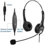 Callez 3.5mm Cell Phone Headset Dual, Corded Truck Driver Headsets with Microphone Noise Canceling for iPhone Samsung Galaxy Huawei LG BlackBerry HTC Mobile Phone iPad PC Tablets Podcast Skype C402E2
