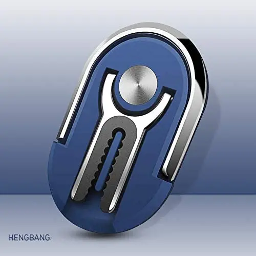 HENGBANG Multipurpose Phone Bracket, Phone Ring Holder - Two in ONE Multipurpose Mobile Phone Bracket Holder Stand 360 Degree Rotation for Car Home, Multiple-Angle Car Phone Mount (Blue)