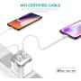 iPhone Charger, Overtime Apple MFi Certified 4ft Lightning USB Cable with Dual Port Wall & Car Charger Adapter for iPhone 11 Pro Max X Xs XR 8 7 6s 5 SE, iPad Pro Air Mini - White