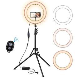 Ring Light, 14" Led Ring Light with Stand, Phone Holder, Remote, 5500K Dimmable Ringlight for YouTube/Video/TikTok/Photography/Vlogger/Streaming Compatible for iPhone Android Phone and Camera