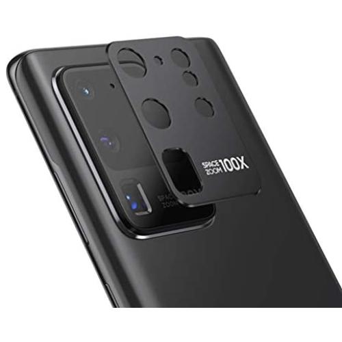 Metal Camera Lens Protector for Samsung S20 Ultra,Galaxy S20 Ultra Camera Screen Protector Full Coverage Case Aluminum Alloy Lens Protective Protector Cover(Black)