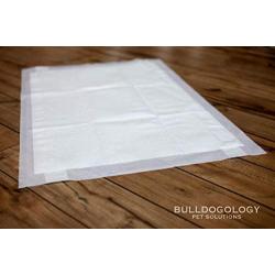 Bulldogology Puppy Pee Pads XL with Adhesive Sticky Tape - Extra Large Dog Training Wee Pads (24x35) 6 Layers with Extra Quick Dry Bullsorbent Polymer Tech