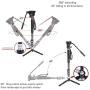 Cayer AF34 Professional Video Monopod Kit 71 inch Aluminum Telescopic Camera Monopod with Pan Tilt Fluid Head and 3-Leg Tripod Base for DSLR Video Cameras Camcorders, Plus 1 Extra Sliding Plate
