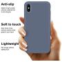 iPhone Xs Max Case, Anuck Soft Silicone Gel Rubber Bumper Case Anti-Scratch Microfiber Lining Hard Shell Shockproof Full-Body Protective Case Cover for Apple iPhone Xs Max 6.5" 2018 - Blue Gray