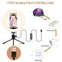 8 Ring Light with Tripod Stand & Phone Holder for Selfie, Makeup,Live Streaming & YouTube Video,3 Light Modes and 10 Brightness Level,Dimmable Desk Makeup Ring Light