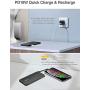 Luxtude PD Power Bank Portable Charger for iPhone, iPad and Android, Ultra Slim 10000mAh Battery Pack Built in Lightning & Micro USB Cables, Apple Certified 18W Power Delivery Portable Phone Charger.