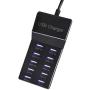 USB Charging Station, 10 Port USB Charger Hub, USB Charger Multi Port with Smart Detect, Compatible with iPhone, Galaxy, iPad Tablet, and Other USB Charging Devices
