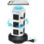 Power Strip Tower GLCON Surge Protector Tower Fast Wireless Charger + 4 USB 5V/5A Ports + 3000W 13A 10 Outlet Plugs + Charging Tower with 6ft Long Extension Cord for Home Office Power Strip Tower GLCON Surge Protector Tower Fast Wireless Charger + 4 USB 5V/5A Ports + 3000W 13A 10 Outlet Plugs + Charging Tower with 6ft Long Extension Cord for Home Office